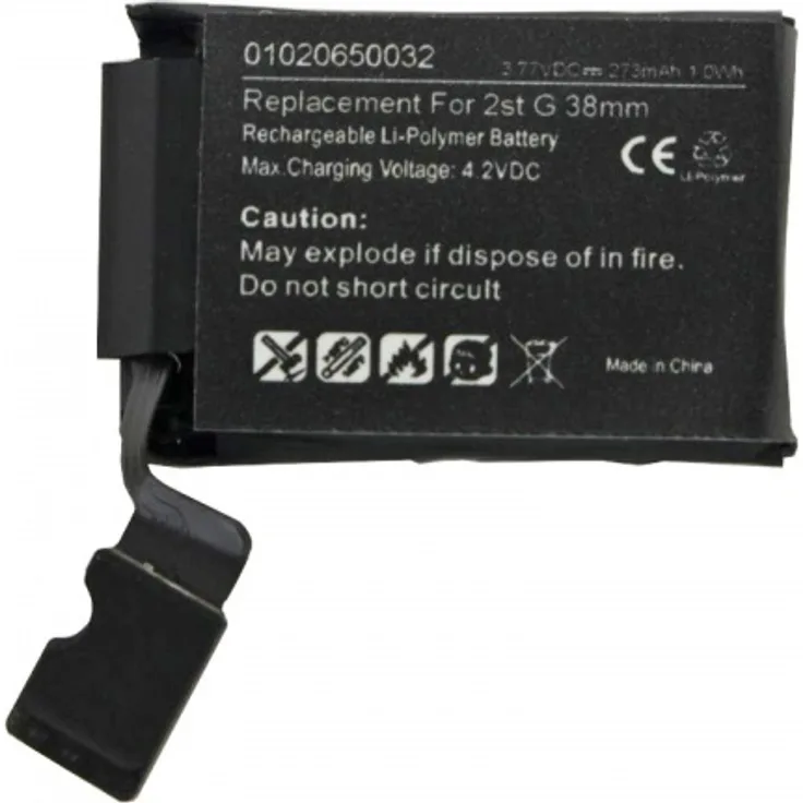AccuCell Akku passend für die Apple iWatch 2 38mm Li-Polymer Akku A1760, 3,77V, 273mAh, 1