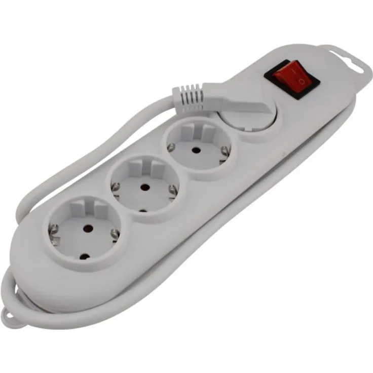 UNITEC 44132 White - Line Steckdosenleiste 4-fach mit Schalter