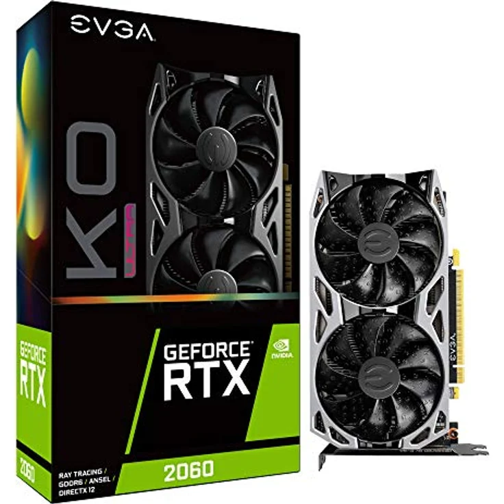 EVGA GeForce RTX 2060 KO Ultra Gaming, 06G-P4-2068-KR, 6 GB GDDR6, Dual Fans, Metal Backplate – Bild 1