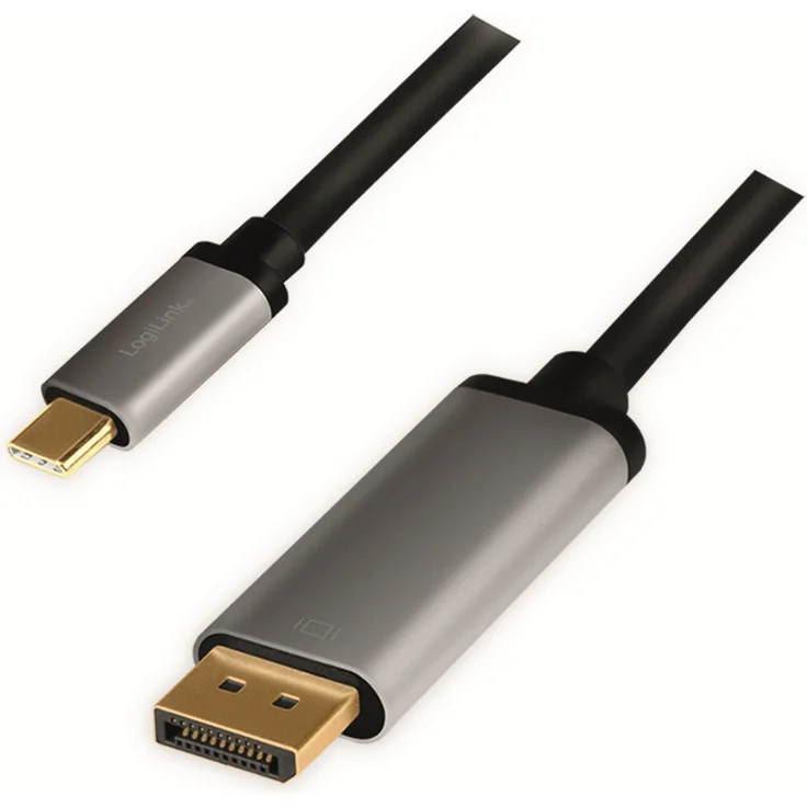 USB3.2 Kabel LOGILINK CUA0100, USB-C-DisplayPort, Alu, 4k, 1,8 m