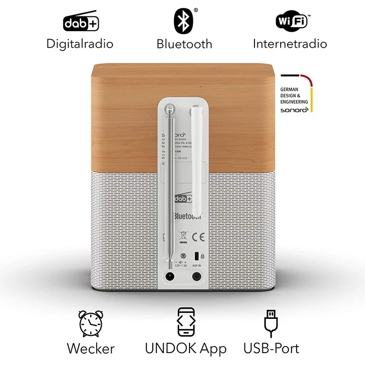 Sonoro sonoroSTREAM (2019) Internetradio mit Bluetooth, WLAN, TFT-Display, Wecker, silber, braun - Preisvergleich – Bild 3