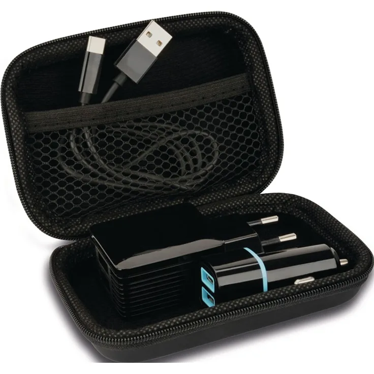 CARTREND Reiseset Typ-C 4-tlg., schwarz