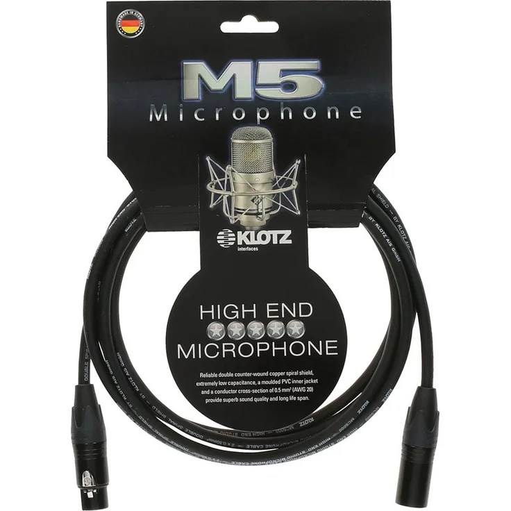 Klotz M5FM10 Mikrofonkabel, Stecker auf Buchse, 33'