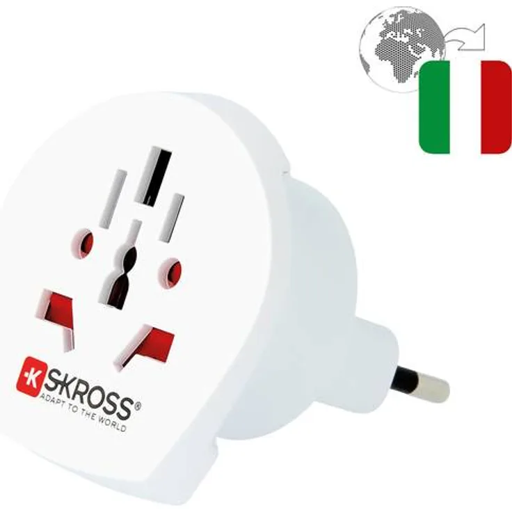 SKROSS Country Adapter World to Italy: Reiseadapter für Reisen in Länder, die den italienischen Standard verwenden