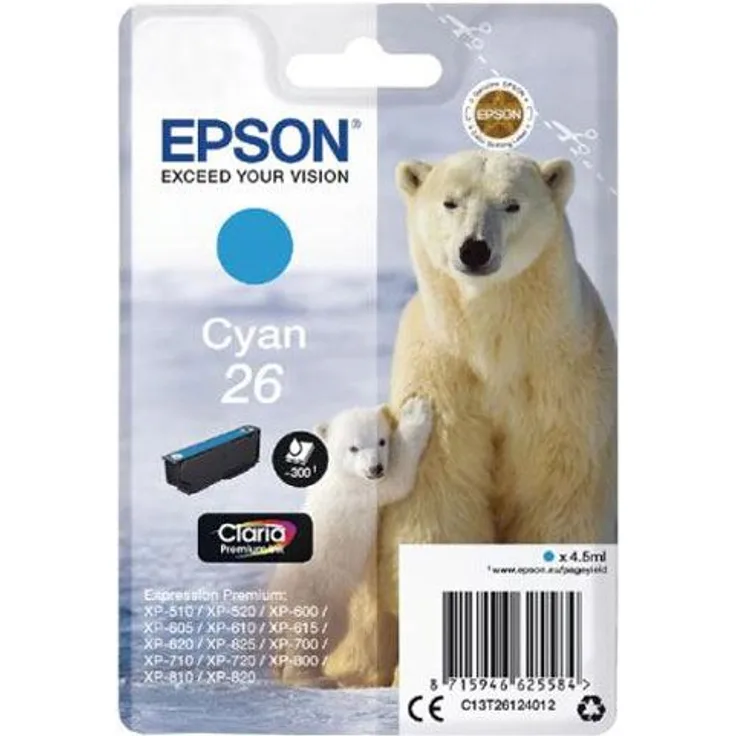 Epson C13T26124012 4.5ml 300Seiten Cyan Tintenpatrone