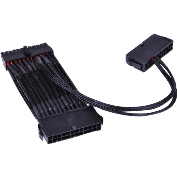 Phobya Netzteilschalterkabel 2x 24-pin - 1x 24-pin Adapter, schwarz