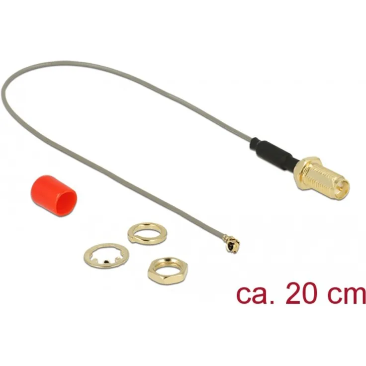 DeLock HF Antennenkabel RP-SMA BU zum Einbau, 89831 grau