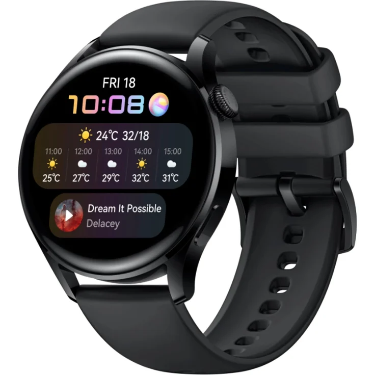 Huawei Watch 3 Active Edition Smartwatch GPS, Unisex, 46mm, Kunststoffarmband, Schwarz – Bild 2
