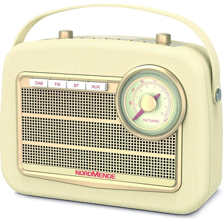 Nordmende Transita 130 Retro Tragbares Radio mit Bluetooth, LCD-Display, beige – Bild 3