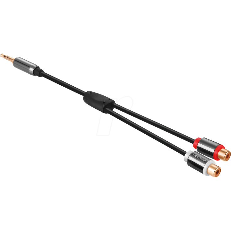 DELEYCON MK-MK224 - Audio Kabel, 3,5mm Klinken Stecker zu 2x Cinch Buchse (MK-MK224)