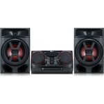 LG CK43 Mini HiFi System mit CD, Radio und USB Eingang Chrom-Schwarz-Rot