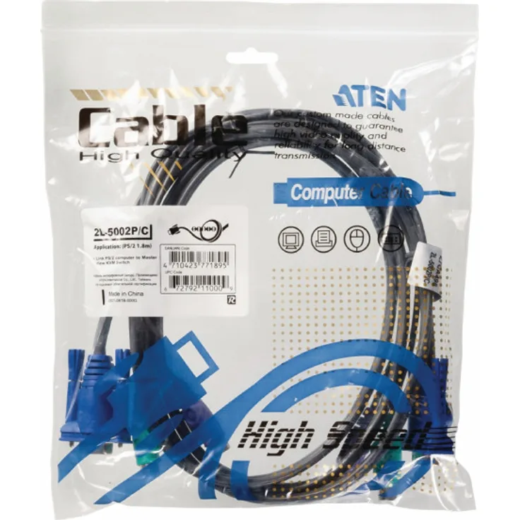 ATEN KVM SlimLine Kabel PS 2, Länge 1, 8 m 4710423771895