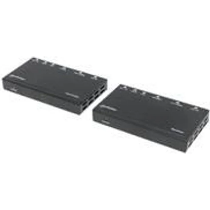 Manhattan HDMI HDBaseT over Ethernet Extender Kit HDMI-Signalverlängerung - 1080p bis 70 m - 4K bis 40 m - über Cat6 Netzwerkkabel, Power over Cable (PoC) Infrarot-RS232-Unterstützung schwarz 207638
