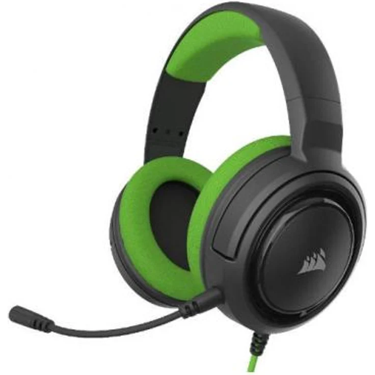 Corsair HS35 Stereo Gaming Headset (50mm Neodym Lautsprecher, Abnehmbares Unidirektionales Mikrofon, Federleichtes Design, für Xbox One, PS4, Nintendo Switch und Mobilgeräte) grün – Bild 1
