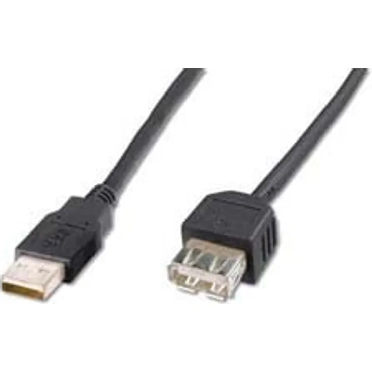 Planet ASSMANN - USB-Verlängerungskabel - USB (W) bis USB (W) - 1.8 m (USB/USB 2.0) - geformt - Schwarz (AK-300200-018-S)