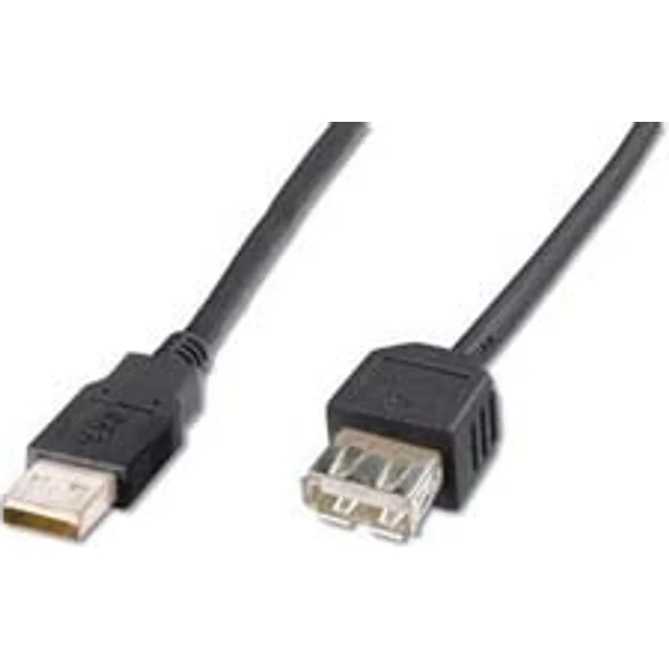 Planet ASSMANN - USB-Verlängerungskabel - USB (W) bis USB (W) - 1.8 m (USB/USB 2.0) - geformt - Schwarz (AK-300200-018-S)