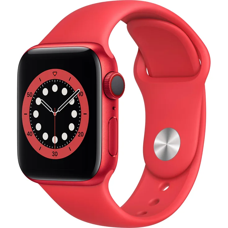 Apple Watch Series 6 Smartwatch GPS + Cellular, 40mm, Aluminiumgehäuse PRODUCT(RED), Sportarmband PRODUCT(RED)