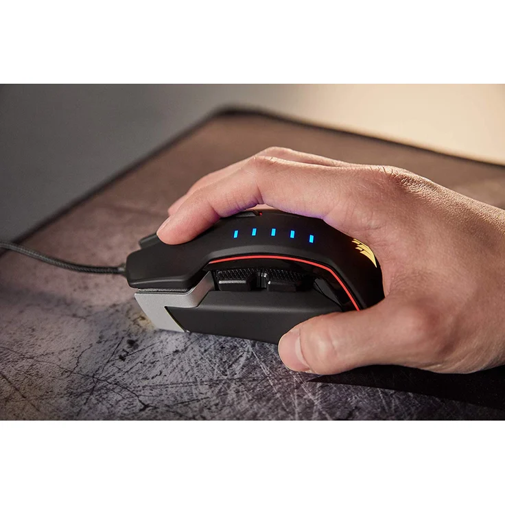 Corsair GLAIVE RGB Optisch Gaming Maus (RGB-LED-Hintergrundbeleuchtung, 16000 DPI) aluminium – Bild 10