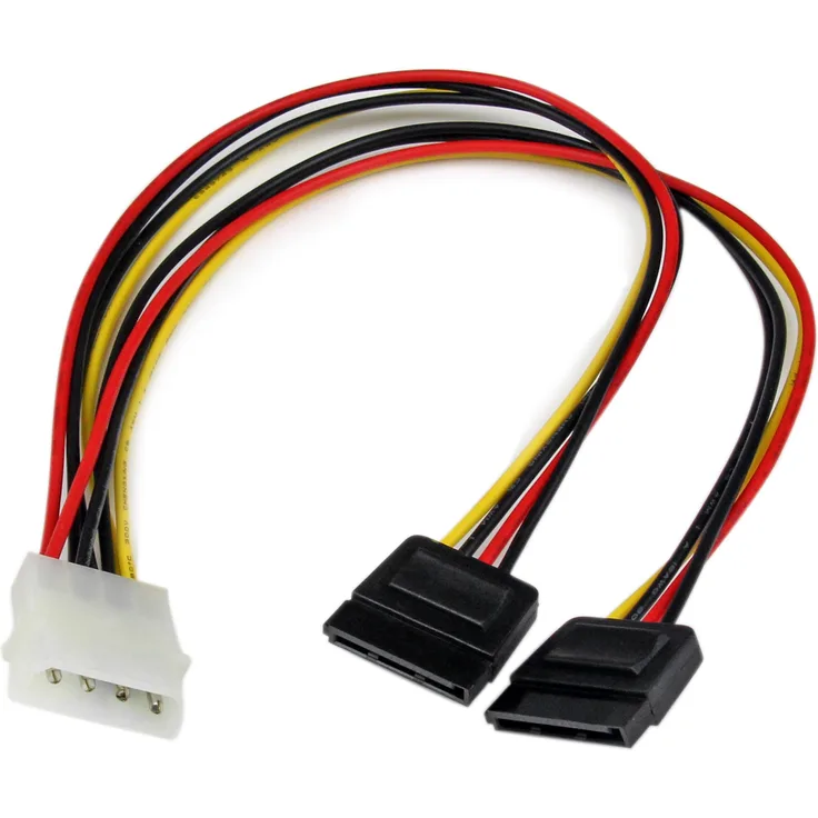 StarTech.com SATA Y-Stromkabel - Splitter Power Y-Kabel mit 2 x SATA intern 1 x Molex (Stecker) 2 x SATA Power (15 pin) Buchse 30cm