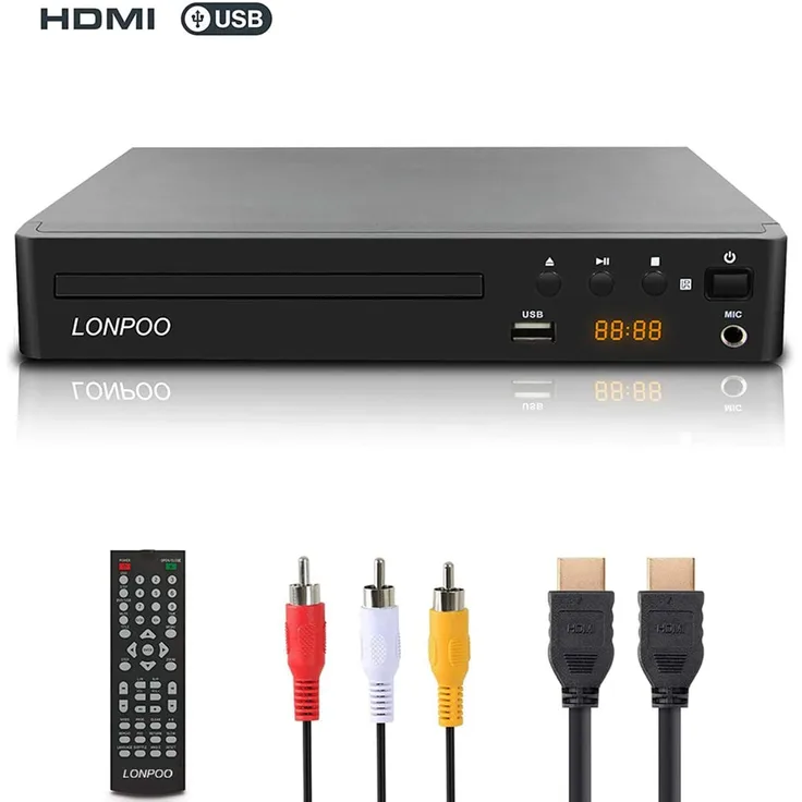 RCA LONPOO Kompakt DVD-Player Multi Regionen HDMI