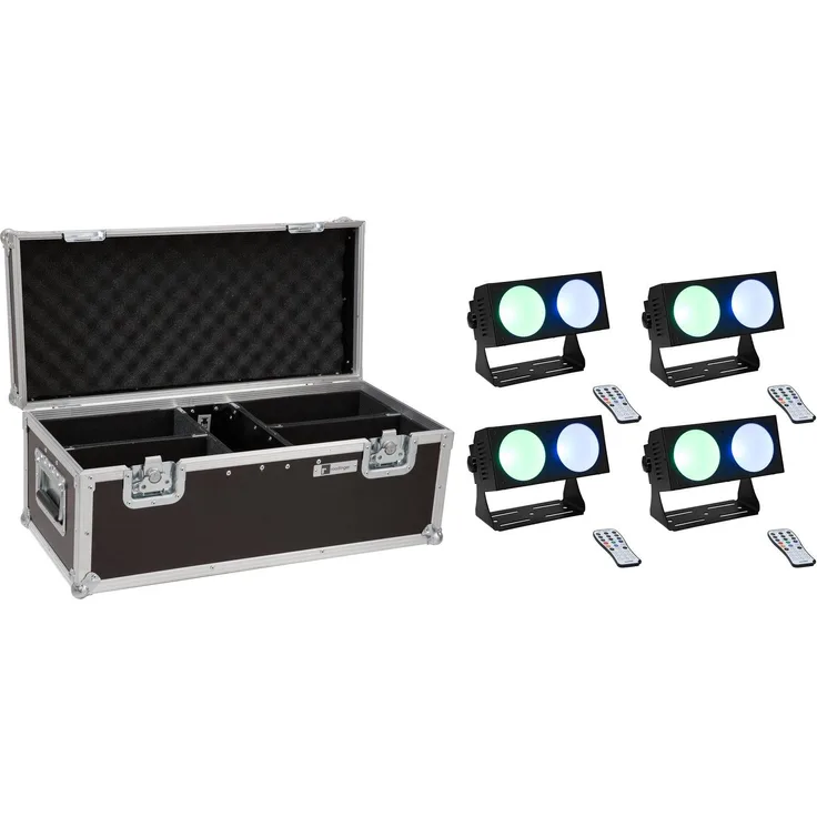 EUROLITE Set 4x LED CBB-2 COB RGB Leiste + Case