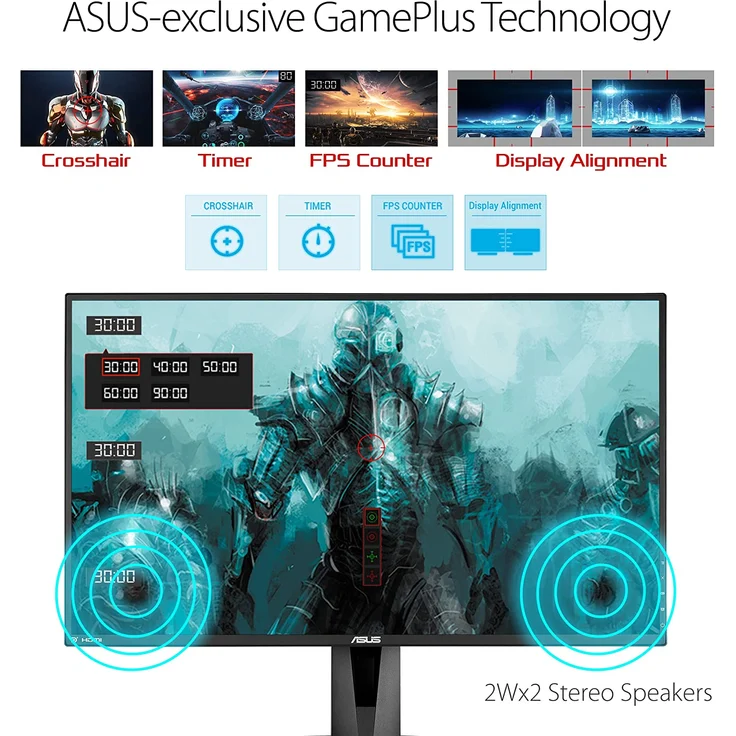 Asus VG278QR (90LM03P3-B01370) - 27 Zoll, Full HD (1920 x 1080), TN-Panel, 165Hz, 0,5ms, 400cd/m² – Bild 3