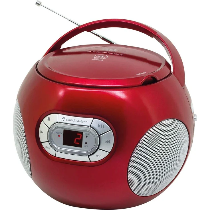 Soundmaster SCD2120RO Tragbares Radio, LED-Anzeige, rot – Bild 1