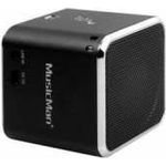 MusicMan Mini Soundstation (MP3 Player, Stereo Lautsprecher, Line In Funktion, SD-microSD Kartenslot) schwarz
