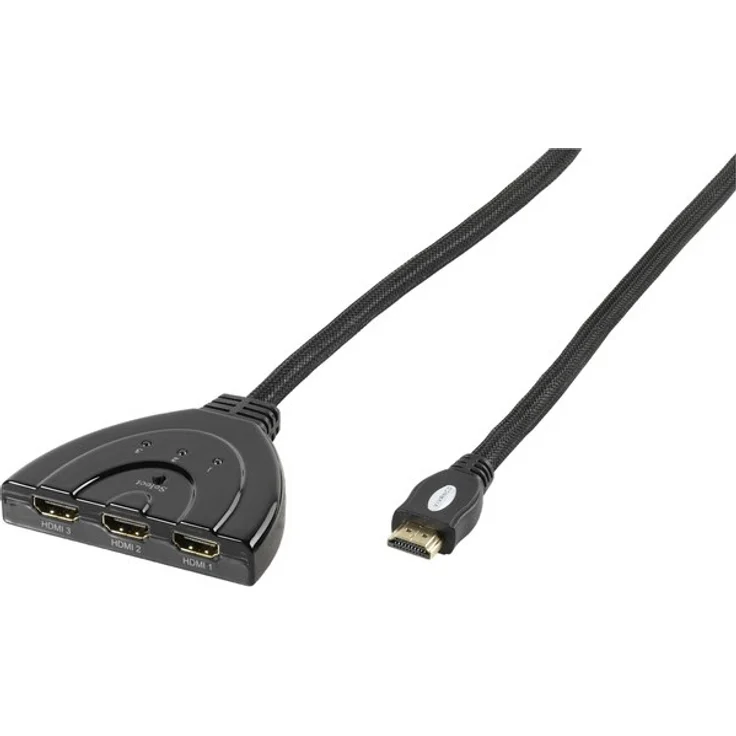 47/80 02 Autom. HDMI-Umschalter 3x HDMI-Kupplung > HDMI-Stecker