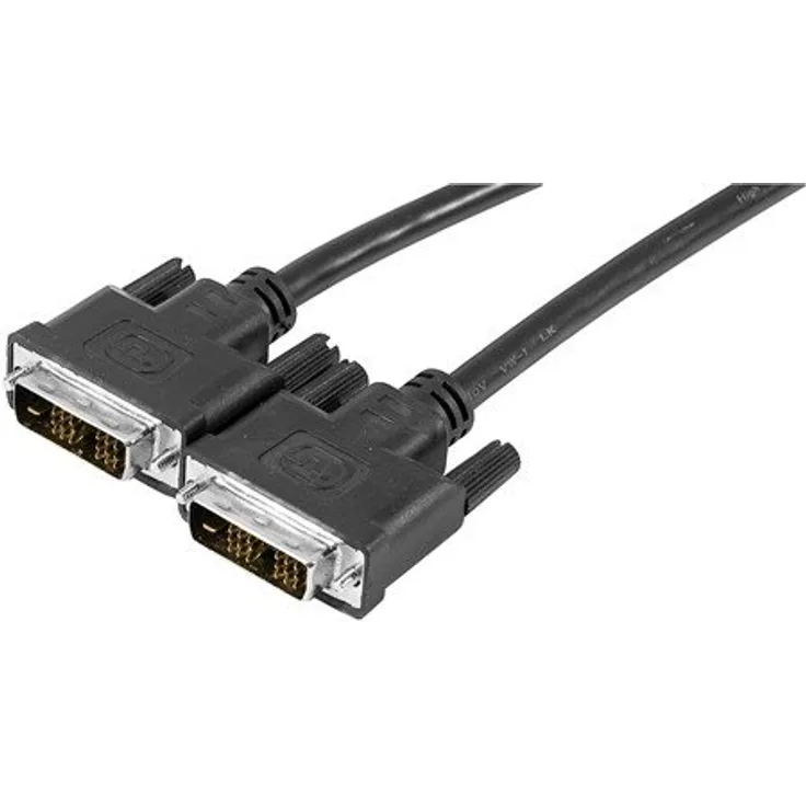 DVI Monitorkabel, Singlelink, 18+1pol DVI-D St./St., 1,8 m Zum Anschluss von Monitoren und Beamern mit DVI-Anschluss an DVI-Grafikkarten (127475)