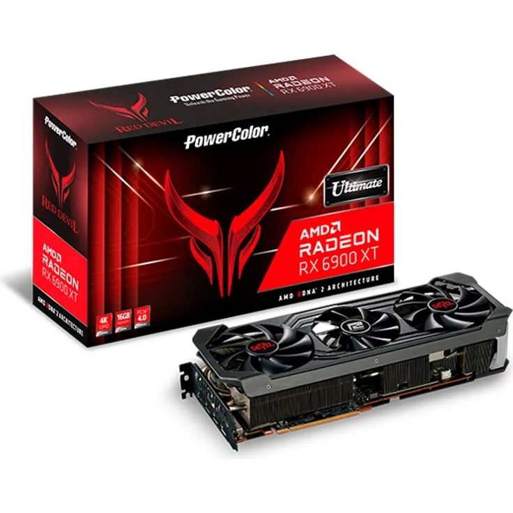 PowerColor Radeon RX 6900 XT Red Devil Ultimate, 16GB GDDR6, HDMI, 3x DP (AXRX 6900XTU 16GBD6-3DHE/OC)