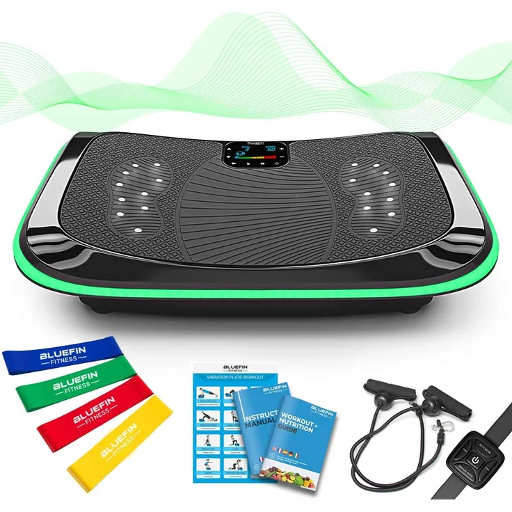 Bluefin Fitness 4D Vibrationsplatte mit 3 leisen Motoren | Magnetfeldtherapie Massage | Ergonomisches Design | 4.0 Bluetooth Lautsprecher | Vibration, Oszillation und Mikrovibration – Bild 1