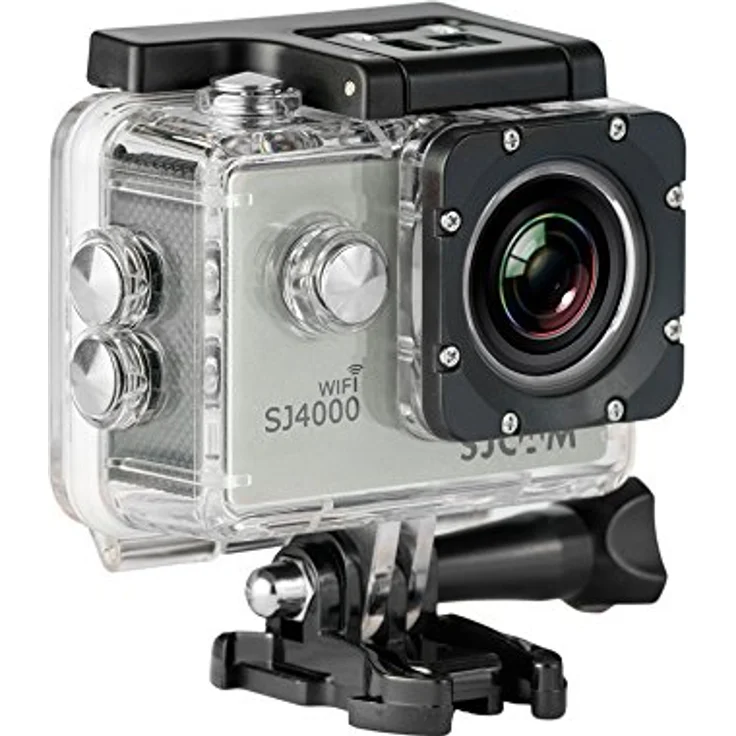 SJCAM SJ-4000-WiFi SJ4000 Deutsche Version wasserdichte Sport Actionkamera (5,08 cm (2 Zoll), FHD, 1080p, 30m, 12MP, 16 Zubehörteile) Silber – Bild 1