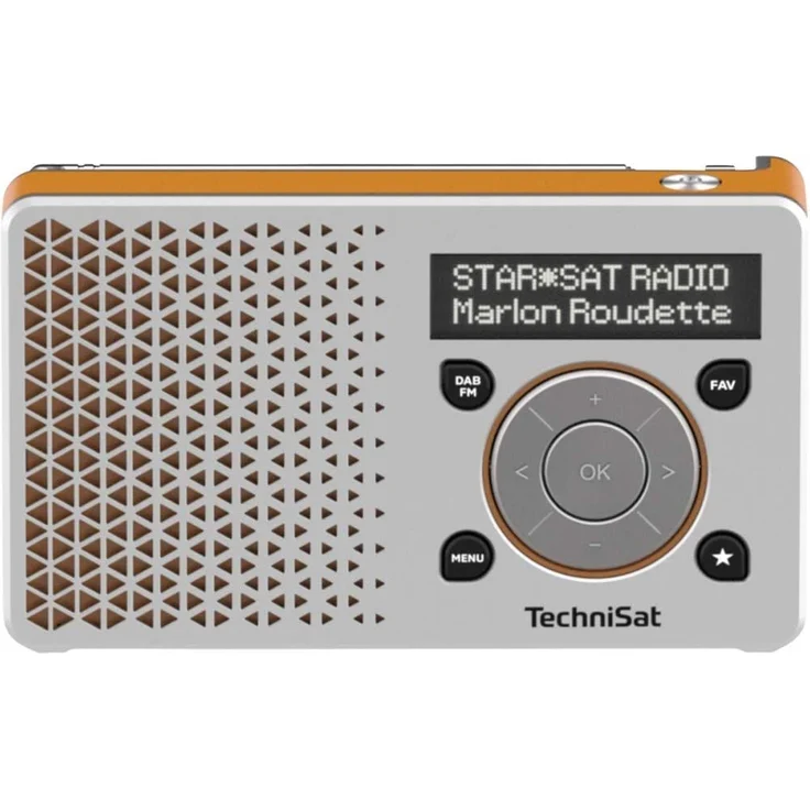 TechniSat DIGITRADIO 1 Mini Tragbares Radio, OLED-Display, schwarz, orange – Bild 1