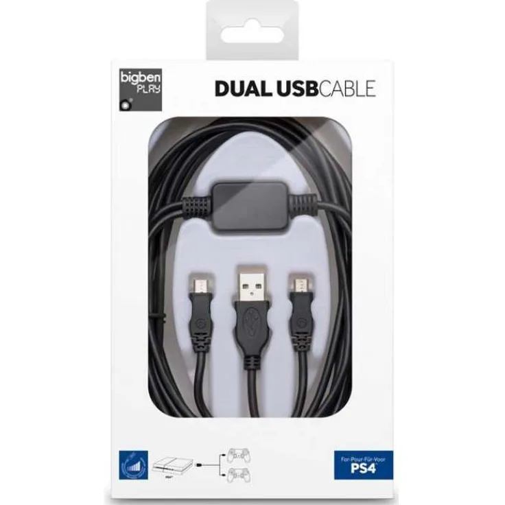 BigBen USB-Y-Ladekabel 3m schwarz (BB320770) (PS4)
