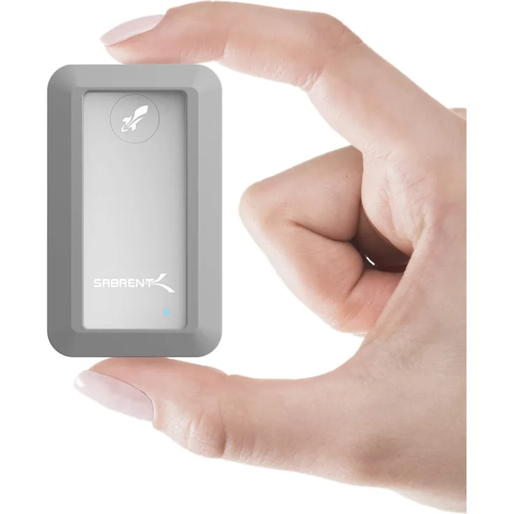 Sabrent Rocket Nano SB-1TB-NAWP Externe Festplatte (1 TB, USB 3.2, 10 GB/s, Aluminium, wasserdicht, IP67), Grau