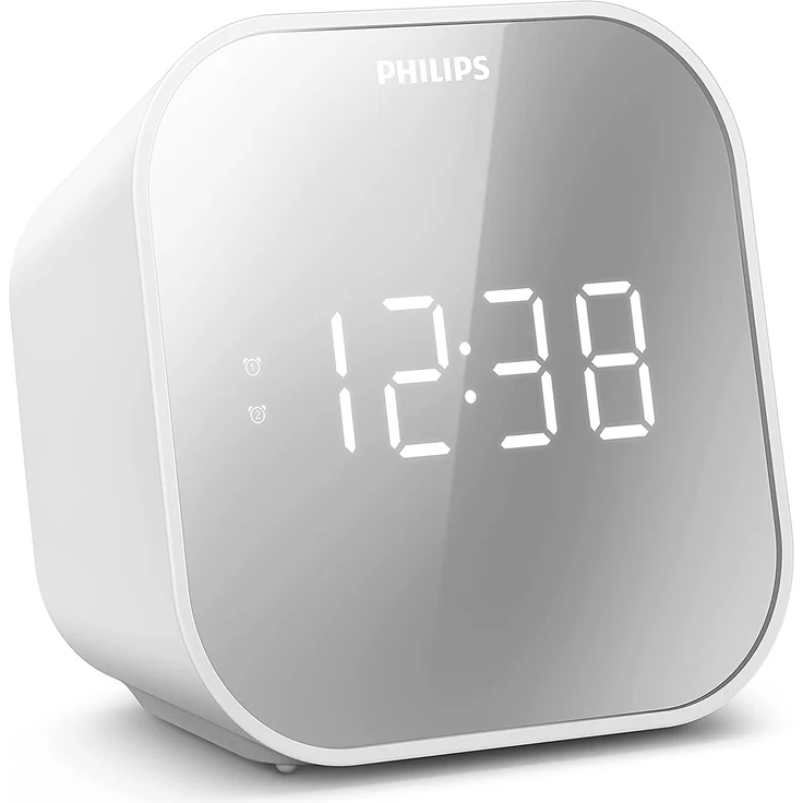 Philips TAR4406-12 UKW-Radiowecker 2 Weckzeiten USB-Ladebuchse, Radiowecker, weiß – Bild 1