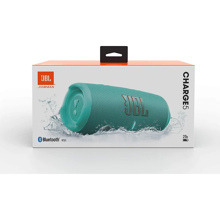 JBL Charge 5 Bluetooth-Lautsprecher mit 20 Stunden Akkulaufzeit, Powerbank, PartyBoost, wasserfest türkis – Bild 9
