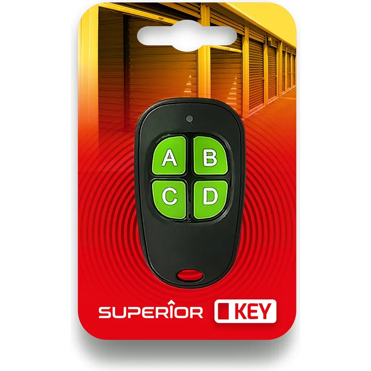 Superior Electronics SUPRF003 Key, Universal-Fernbedienung mit Vier Kanälen, Frequenz 433,92 MHz, Fester Code