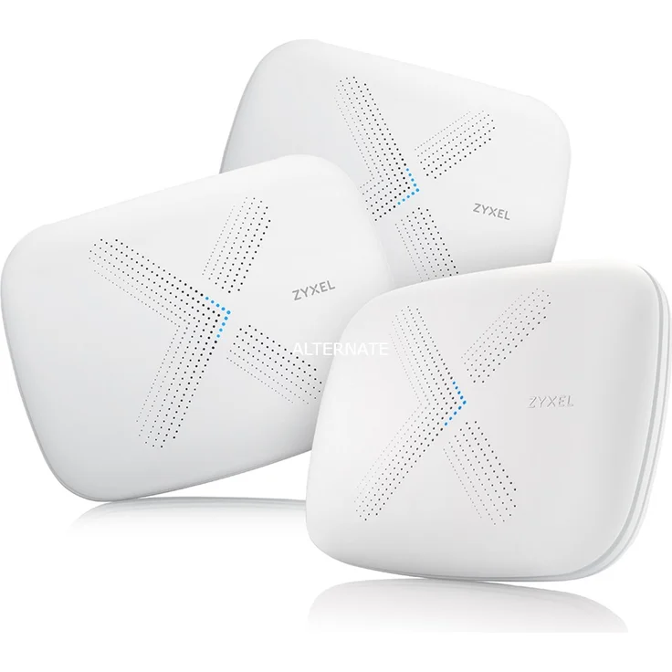 Zyxel Multy X Tri-Band AC3000 WLAN-Mesh-System für den gesamten häuslichen Bereich. Funktioniert mit Amazon Alexa. Router und Satellit - 3er Pack [WSQ50 – Bild 1