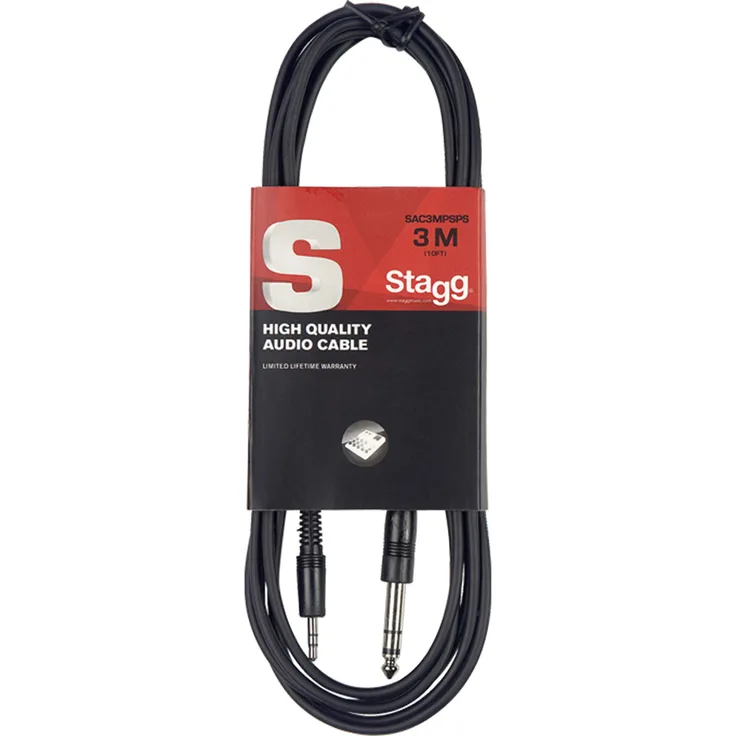 Stagg SAC3MPSPS Audio Kabel (3m, mini-Stereo Klinke, Stecker-auf-Stecker)