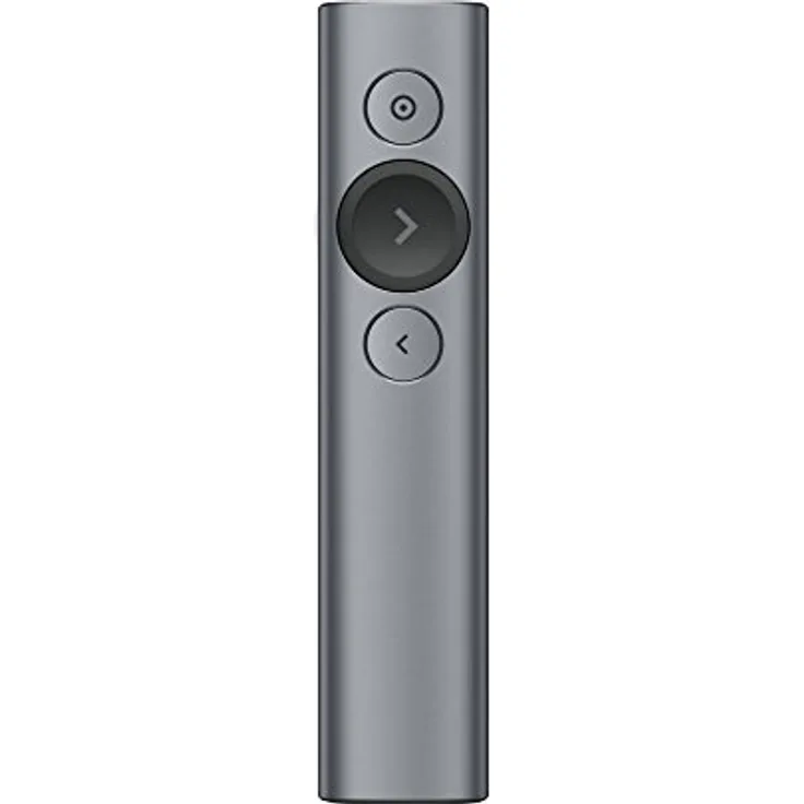 Logitech Spotlight Presenter, Bluetooth und 2,4 GHz Verbindung via USB-Empfänger, Digitaler Laserpointer, 30 m Reichweite, Timer, Vibrationsalarm, PC-Mac-Android-iOS - Slate-grau, Englische Verpackung