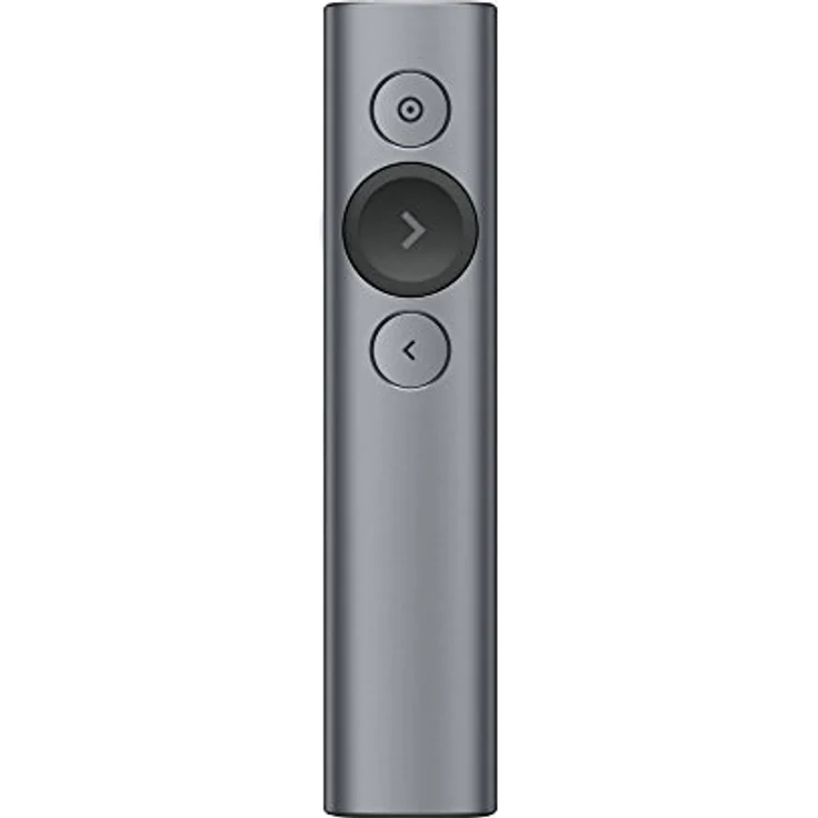 Logitech Spotlight Presenter, Bluetooth und 2,4 GHz Verbindung via USB-Empfänger, Digitaler Laserpointer, 30 m Reichweite, Timer, Vibrationsalarm, PC-Mac-Android-iOS - Slate-grau, Englische Verpackung – Bild 1