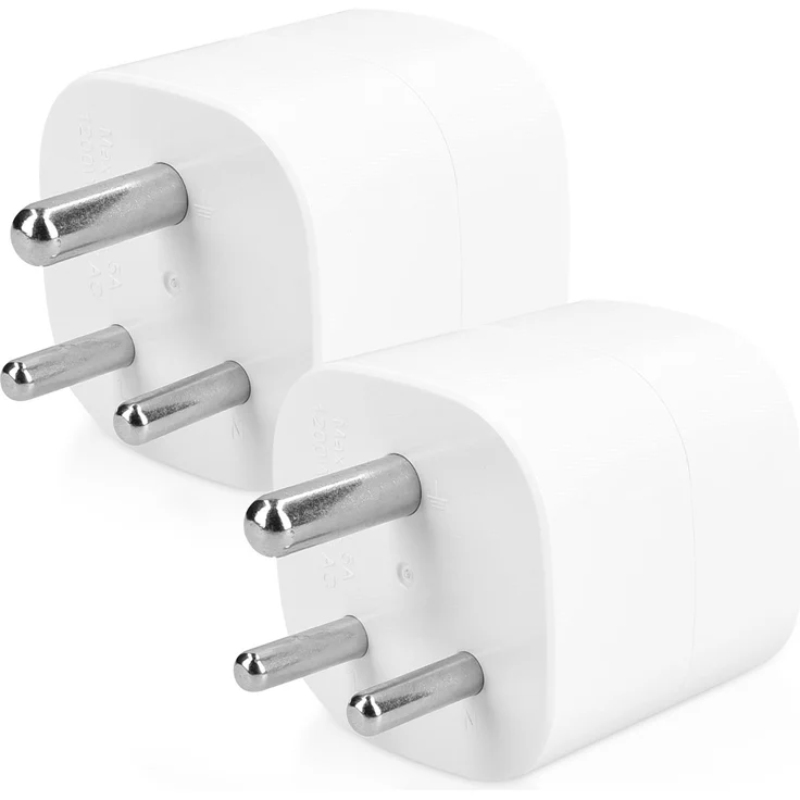 Kwmobile 2x Reiseadapter Indien - Schuko - Weiß