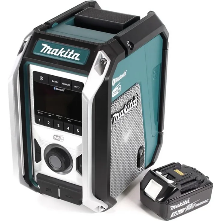Makita DMR 115 F1 Akku Baustellenradio 12V - 18V Bluetooth DAB+ IP65 + 1x Akku 3,0 Ah, ohne Ladegerät