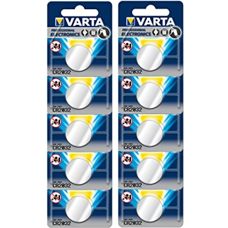 VARTA CR2032 Lithium Knopfzellen 3V Batterie in Original Blisterverpackung, 10er Pack – Bild 1