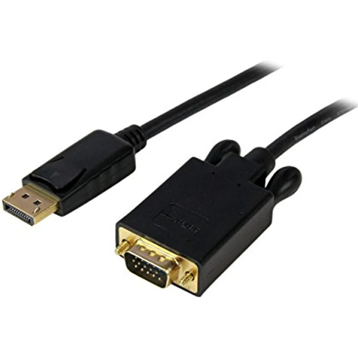 StarTech.com DisplayPort auf VGA Kabel (Stecker/Stecker) - DP zu VGA Kabel Adapter - DisplayPort-Kabel - DisplayPort (M) - HD-15 (M) - 1,83 m - verriegelt - Schwarz (DP2VGAMM6B) – Bild 1