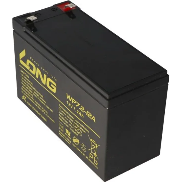 Kung Long WP7.2-12M, 12Volt, 7,2Ah VDS G101163, Faston 6,3mm Steckkontakte