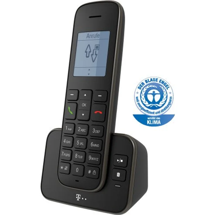 Telekom Sinus A207 Schnurlostelefon (mit Anrufbeantworter) schwarz – Bild 1