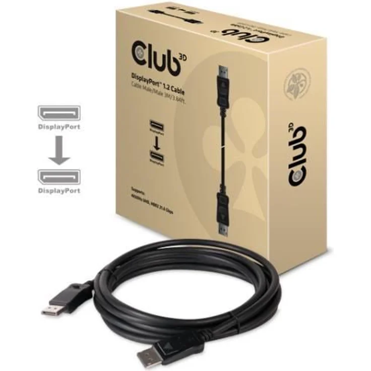 Club 3D - DisplayPort-Kabel - DisplayPort (M) - DisplayPort (M) - 3,0m (DisplayPort 1,2) - verriegelt (CAC-1064) – Bild 1